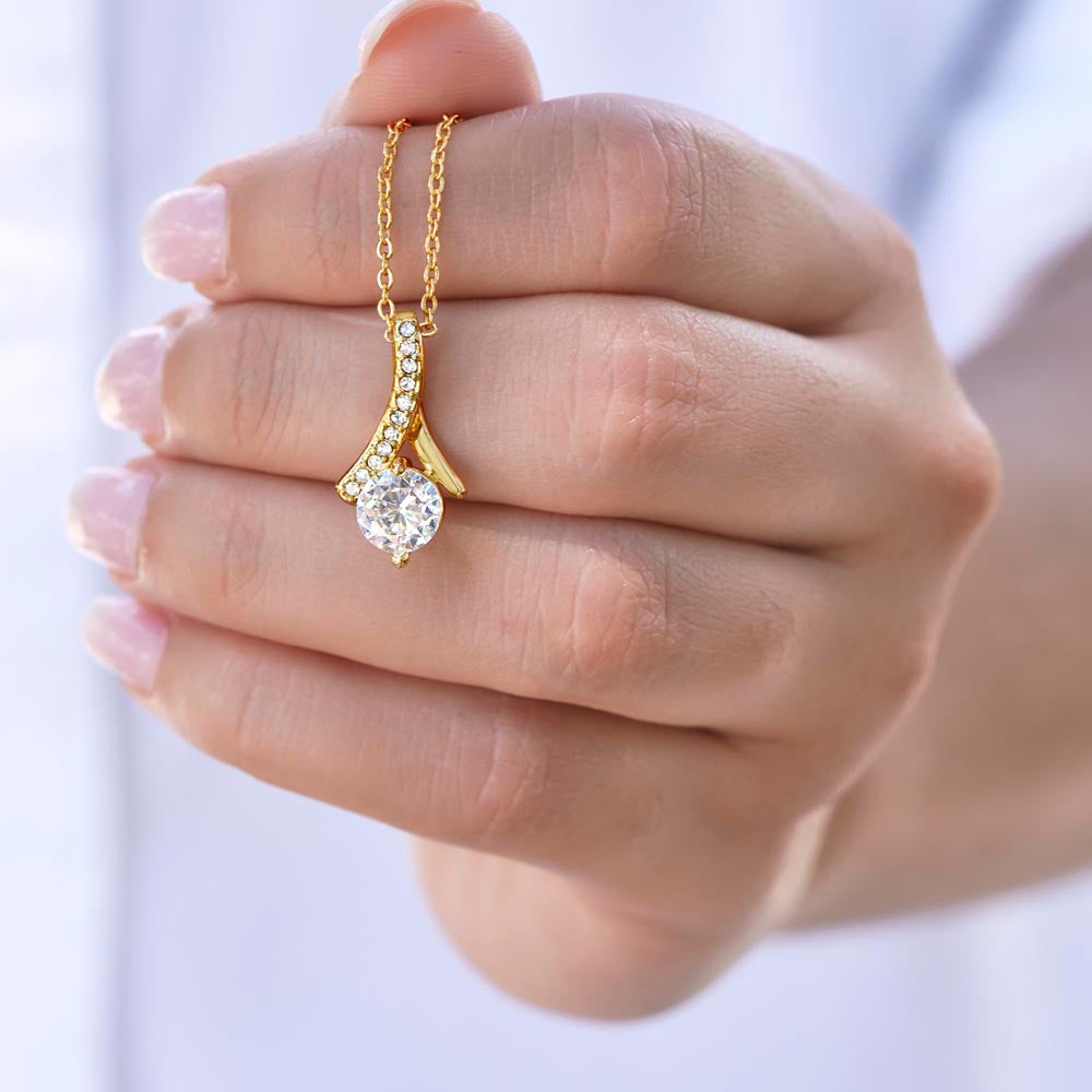 Love Gift for Bonus Daughter - Alluring Beauty Necklace from Step Mom Step Dad for Birthday Christmas or any Special Occasion.