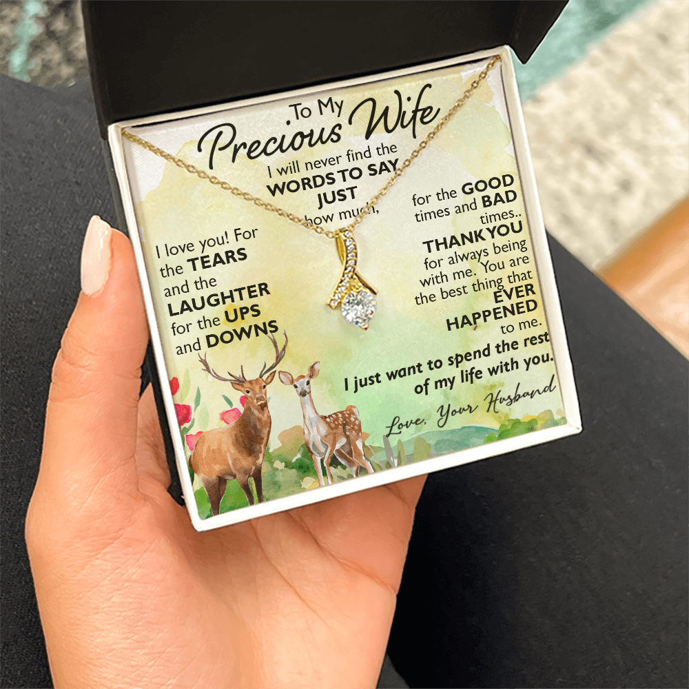 To My Precious Wife Alluring Necklace Upcoming Birthday Gift for Bride, Soulmate (134204584692)