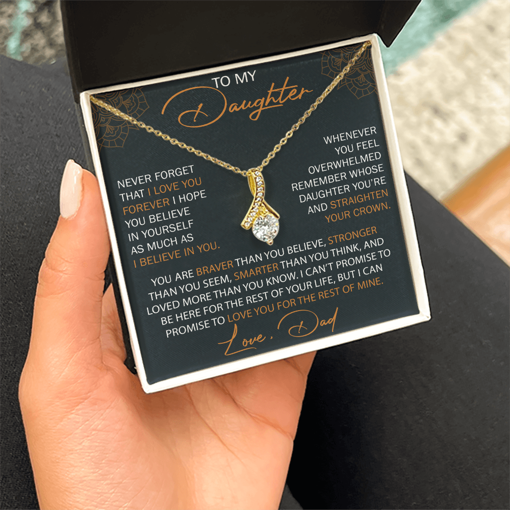 Dad To Daughter Alluring Necklace Heartfelt Birthday Gift For Adult Daughter Graduation Jewelry Wedding Keepsake Present