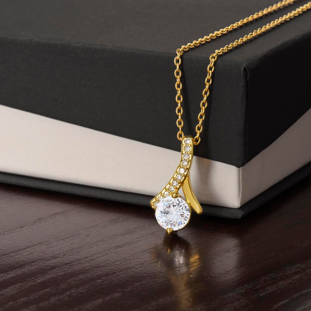Love Gift for Bonus Daughter - Alluring Beauty Necklace from Step Mom Step Dad for Birthday Christmas or any Special Occasion.
