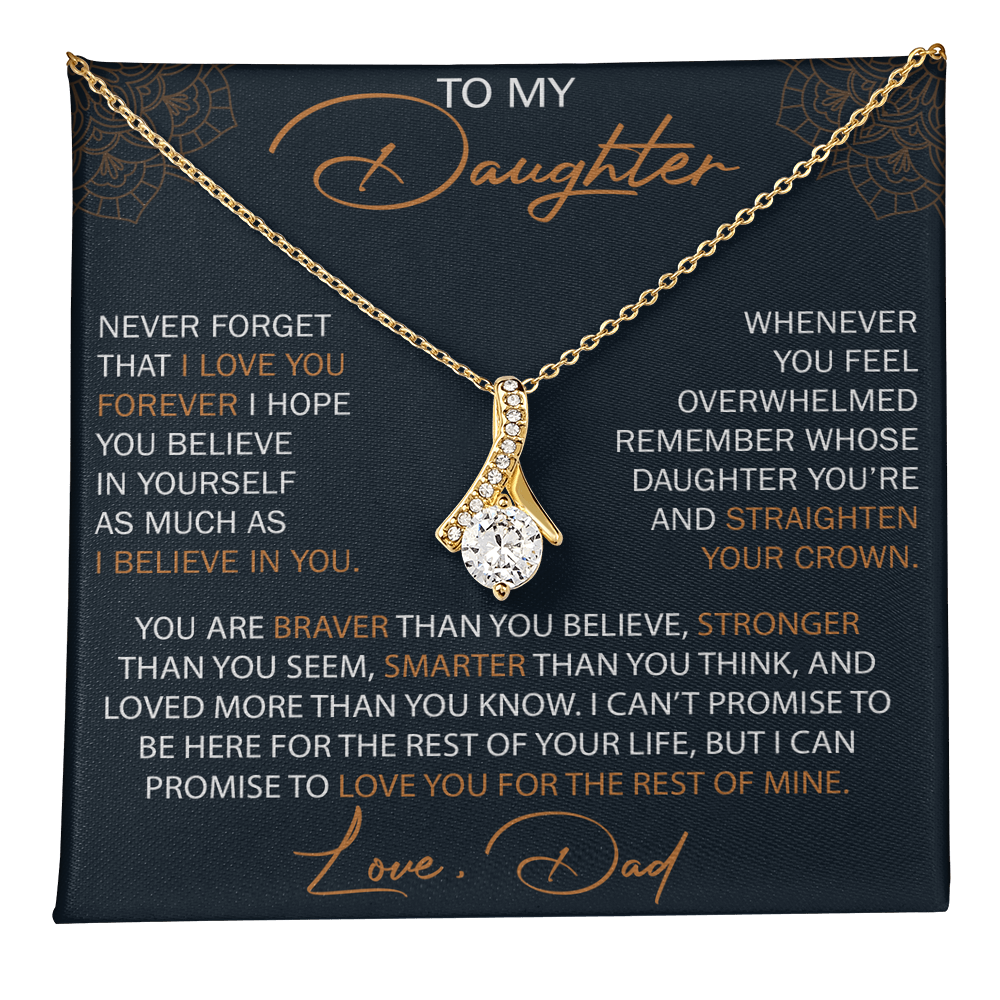 Dad To Daughter Alluring Necklace Heartfelt Birthday Gift For Adult Daughter Graduation Jewelry Wedding Keepsake Present