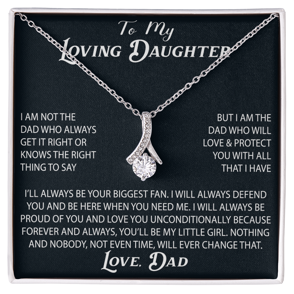 To My Loving Daughter Alluring Necklace Gift from Dad Father Papa Daddy - Unique Present for Birthday Christmas Back to School