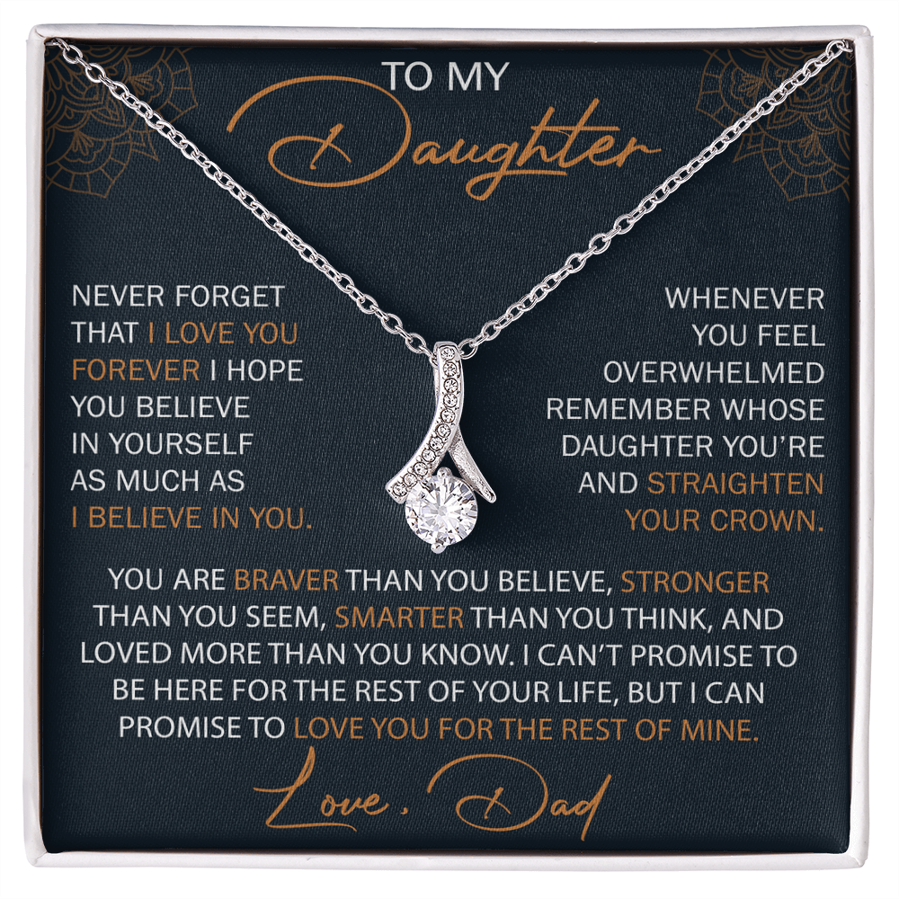 Dad To Daughter Alluring Necklace Heartfelt Birthday Gift For Adult Daughter Graduation Jewelry Wedding Keepsake Present