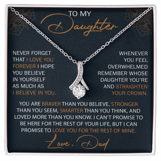 Dad To Daughter Alluring Necklace Heartfelt Birthday Gift For Adult Daughter Graduation Jewelry Wedding Keepsake Present