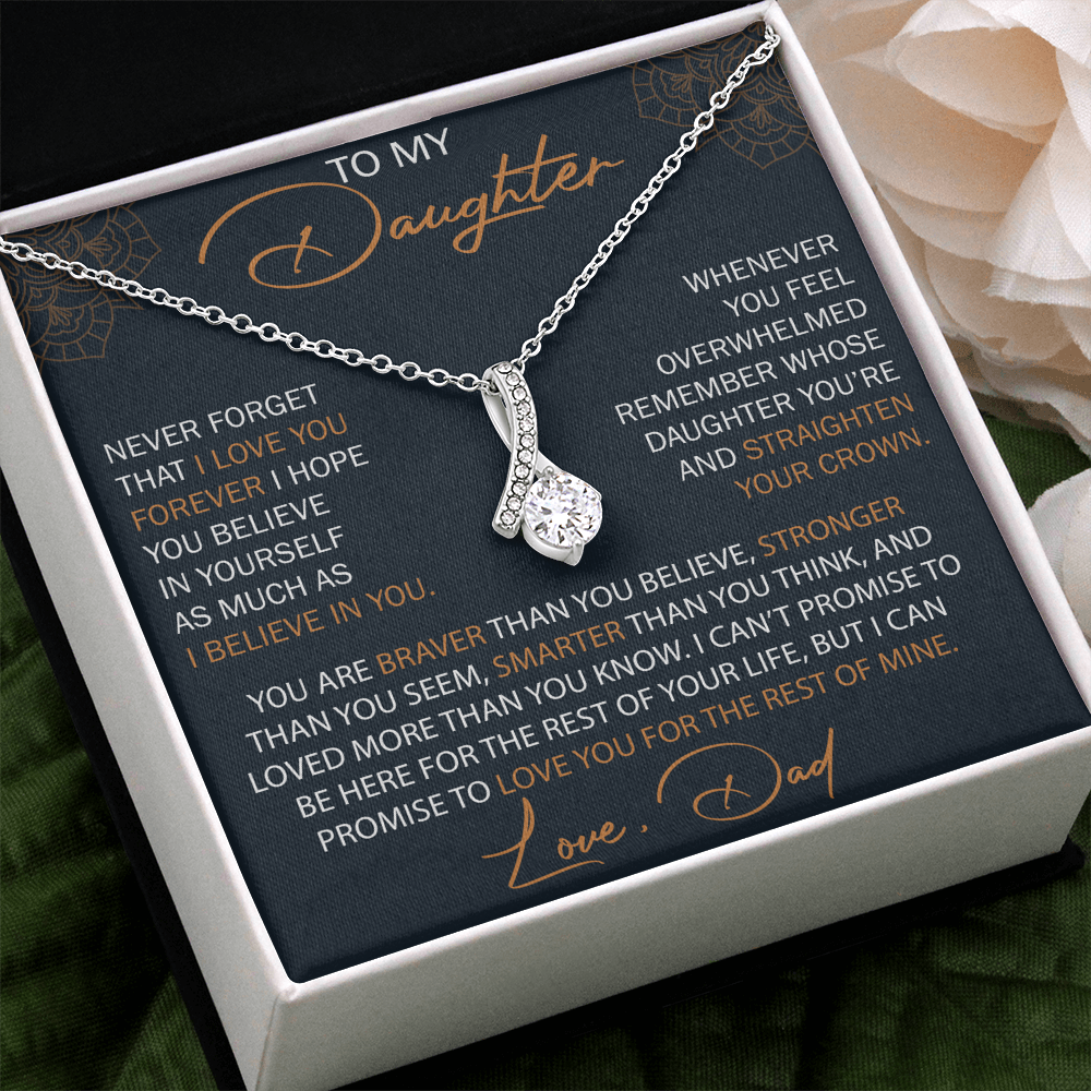 Dad To Daughter Alluring Necklace Heartfelt Birthday Gift For Adult Daughter Graduation Jewelry Wedding Keepsake Present