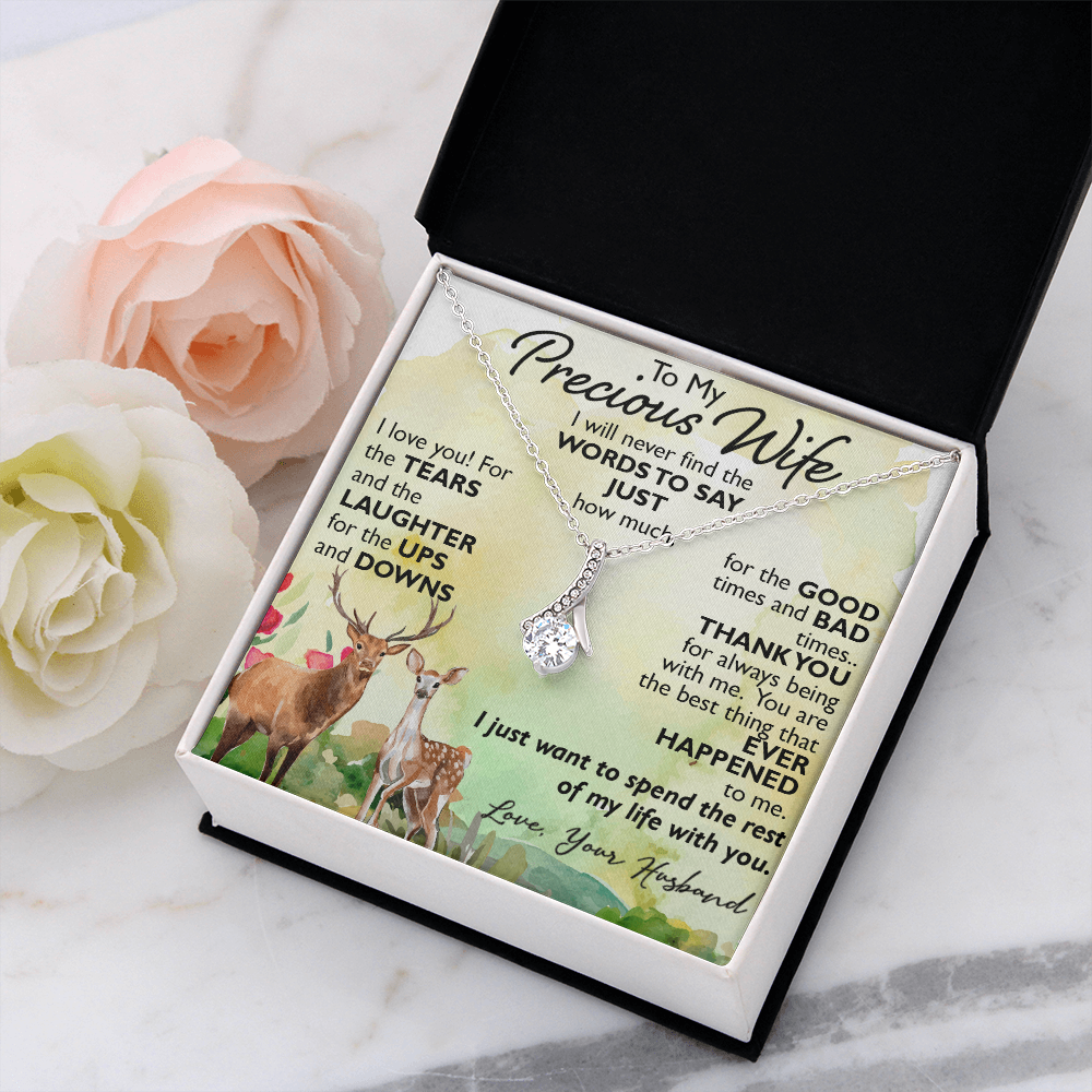 To My Precious Wife Alluring Necklace Upcoming Birthday Gift for Bride, Soulmate (134204584692)