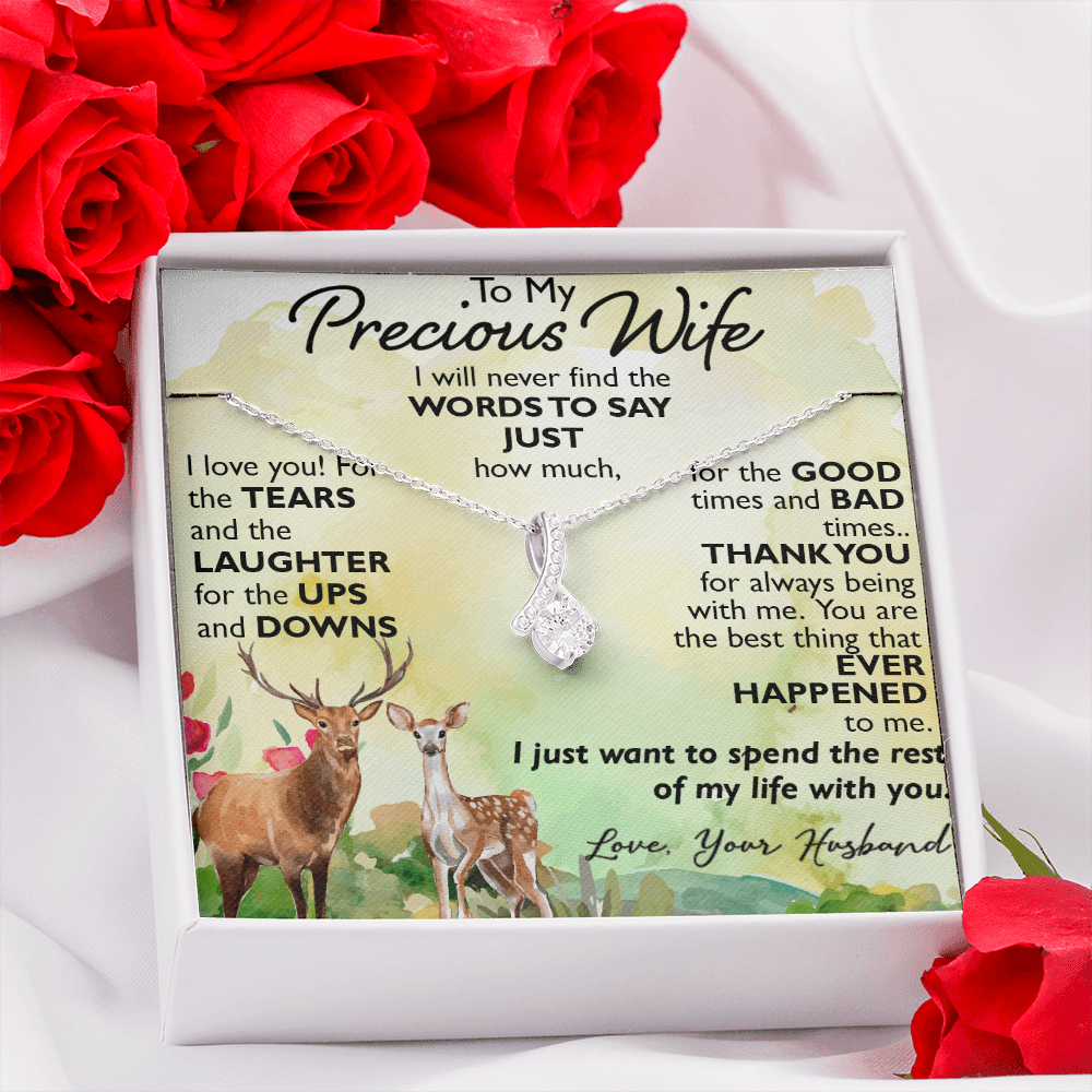 To My Precious Wife Alluring Necklace Upcoming Birthday Gift for Bride, Soulmate (134204584692)