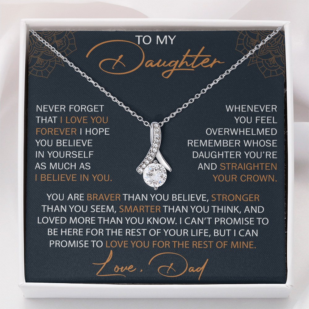 Dad To Daughter Alluring Necklace Heartfelt Birthday Gift For Adult Daughter Graduation Jewelry Wedding Keepsake Present
