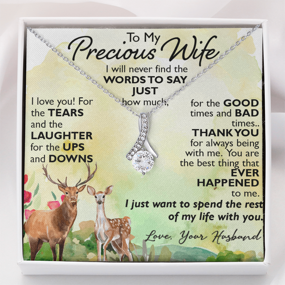 To My Precious Wife Alluring Necklace Upcoming Birthday Gift for Bride, Soulmate (134204584692)