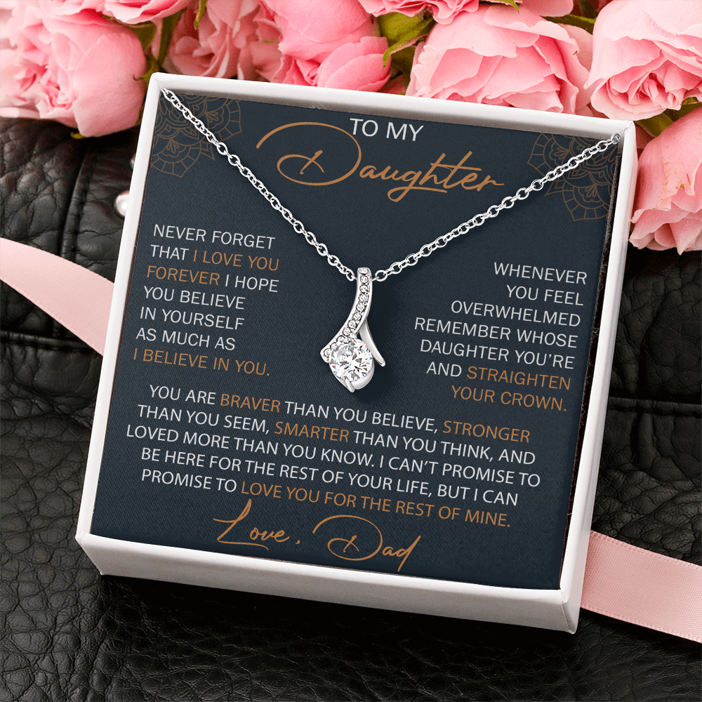 Dad To Daughter Alluring Necklace Heartfelt Birthday Gift For Adult Daughter Graduation Jewelry Wedding Keepsake Present