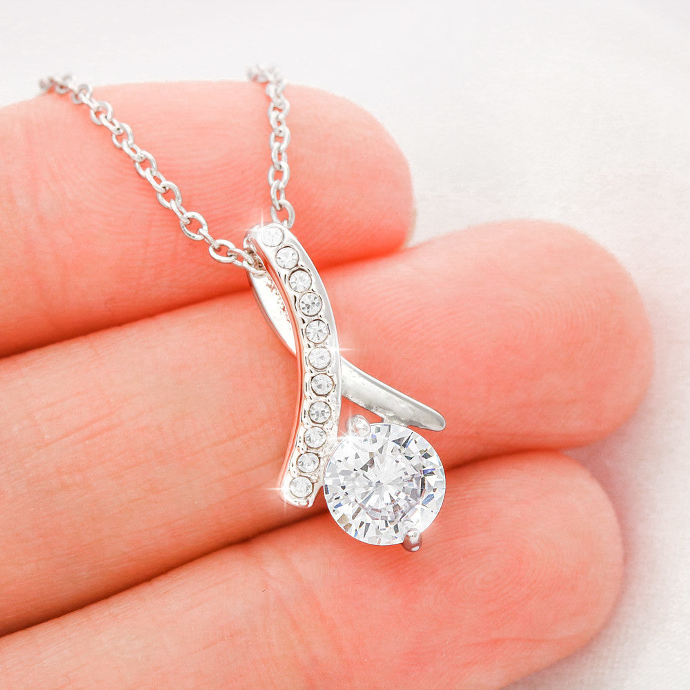 Love Gift for Bonus Daughter - Alluring Beauty Necklace from Step Mom Step Dad for Birthday Christmas or any Special Occasion.