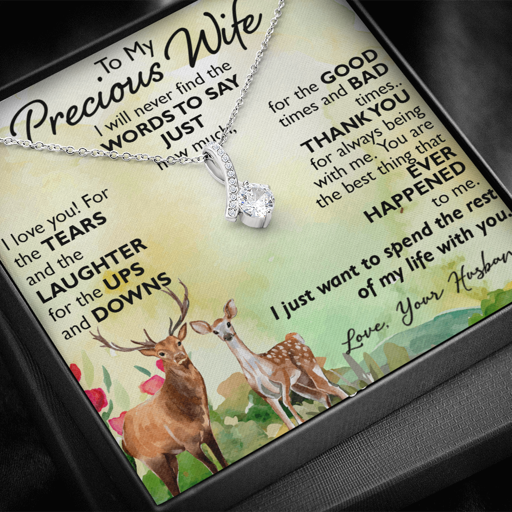 To My Precious Wife Alluring Necklace Upcoming Birthday Gift for Bride, Soulmate (134204584692)
