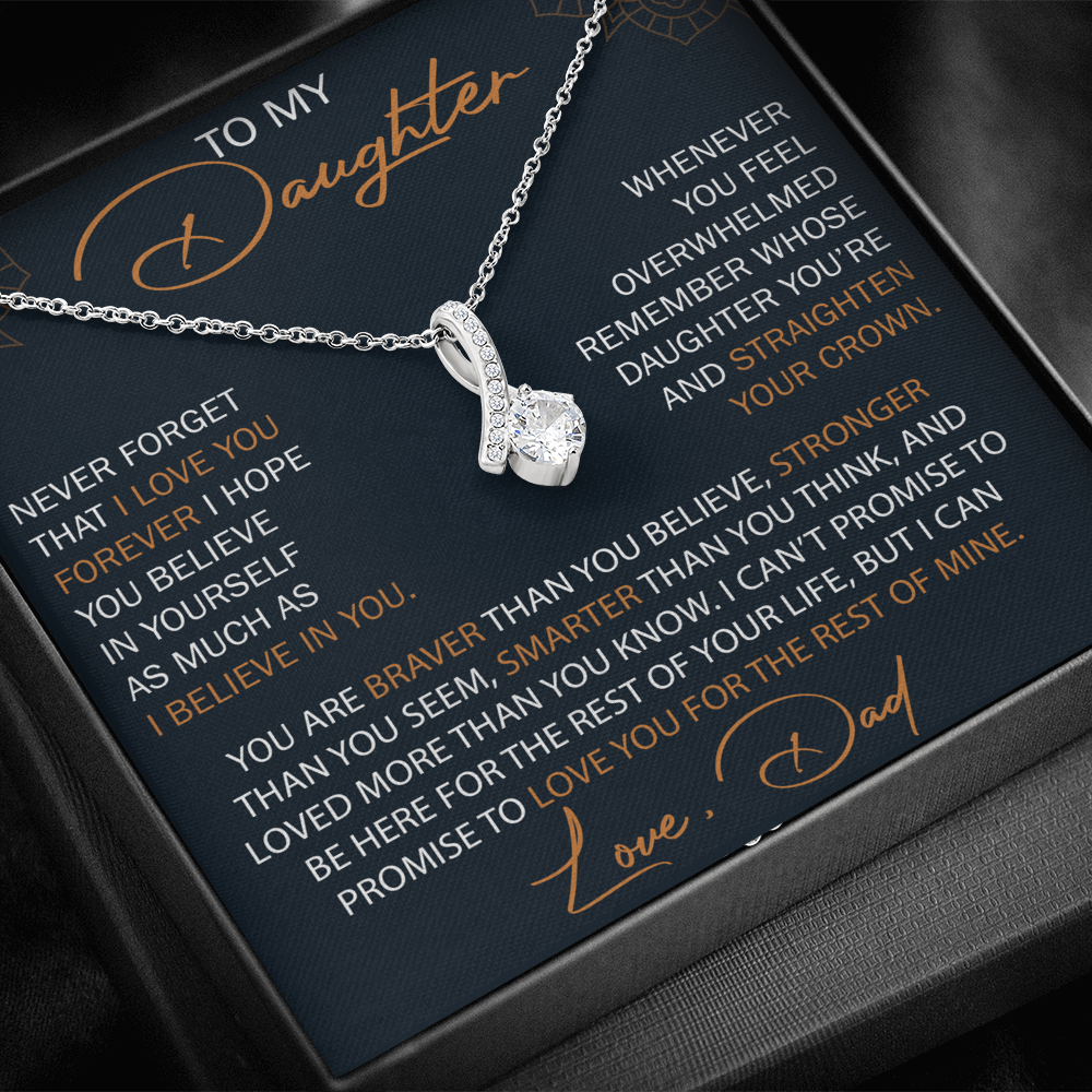 Dad To Daughter Alluring Necklace Heartfelt Birthday Gift For Adult Daughter Graduation Jewelry Wedding Keepsake Present