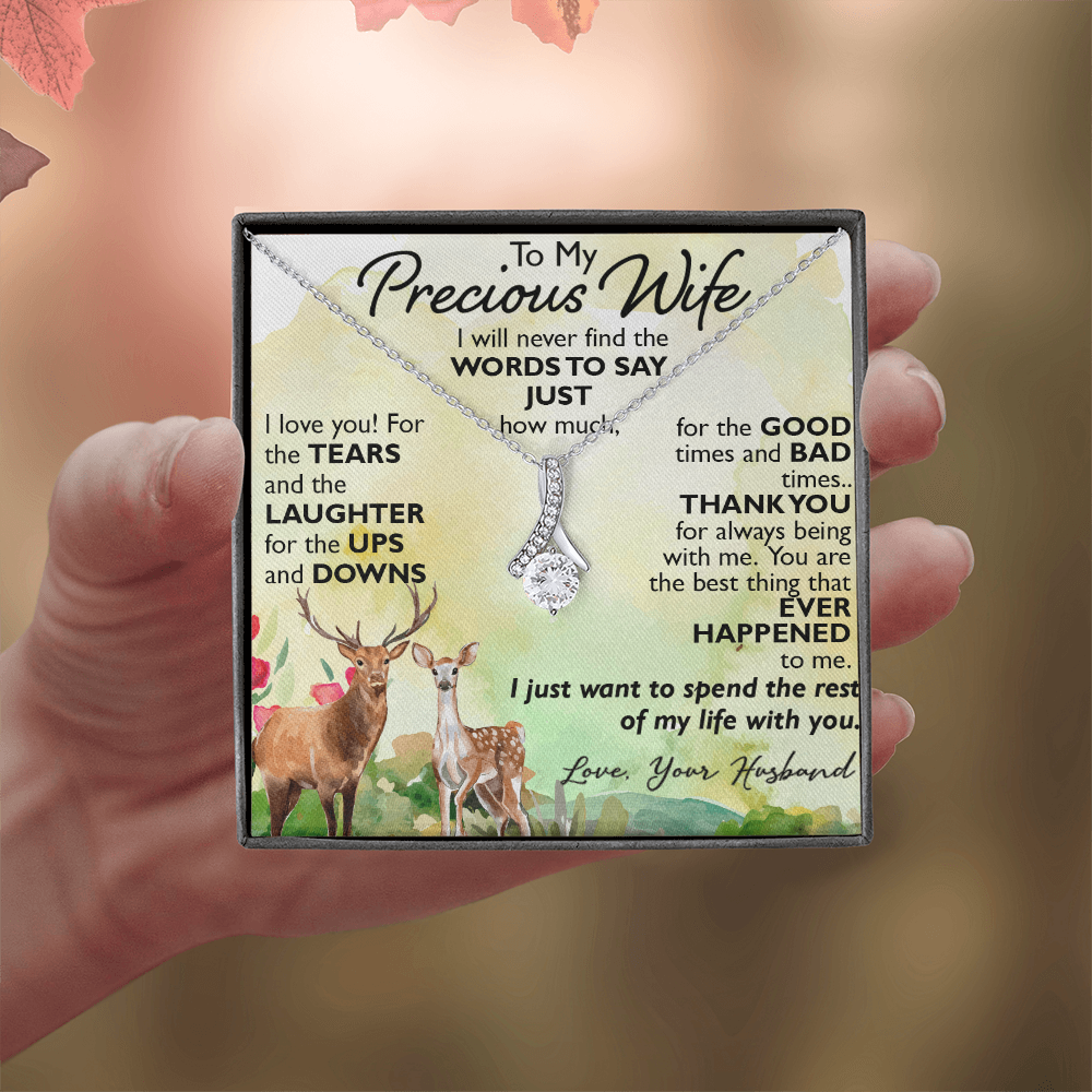 To My Precious Wife Alluring Necklace Upcoming Birthday Gift for Bride, Soulmate (134204584692)