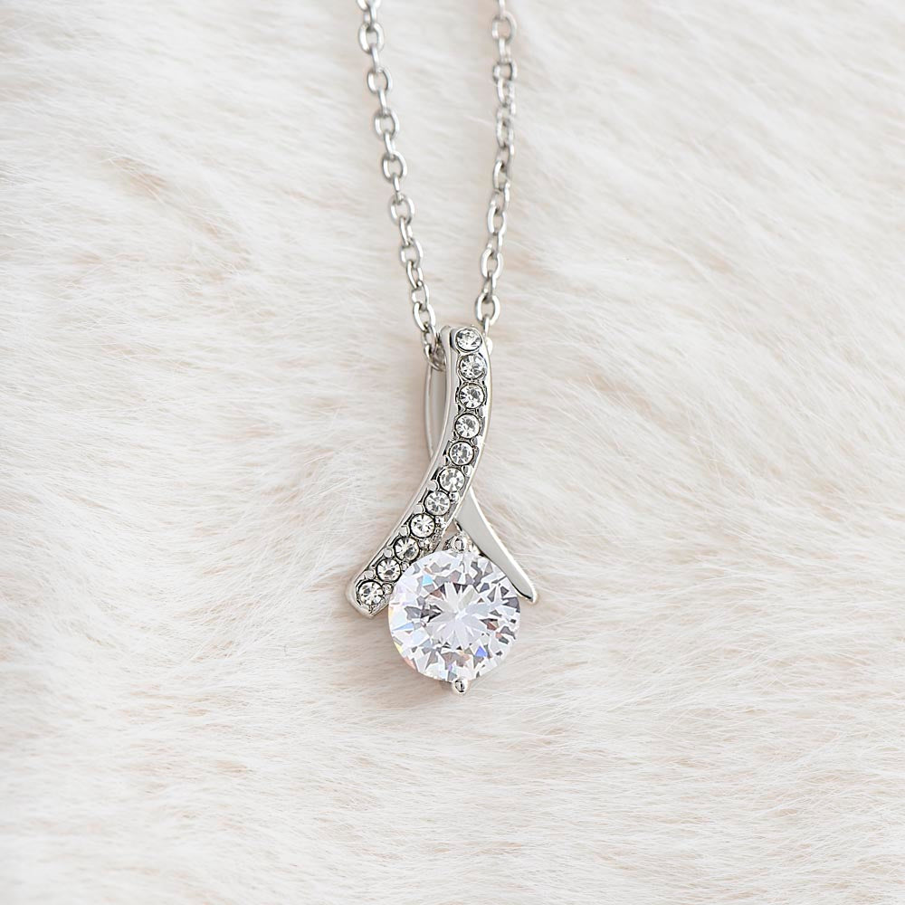Love Gift for Bonus Daughter - Alluring Beauty Necklace from Step Mom Step Dad for Birthday Christmas or any Special Occasion.