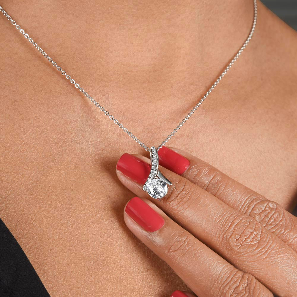 Love Gift for Bonus Daughter - Alluring Beauty Necklace from Step Mom Step Dad for Birthday Christmas or any Special Occasion.