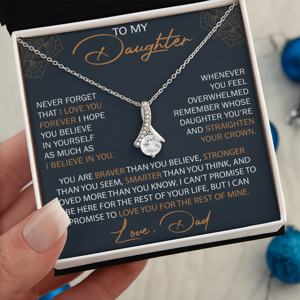 Dad To Daughter Alluring Necklace Heartfelt Birthday Gift For Adult Daughter Graduation Jewelry Wedding Keepsake Present