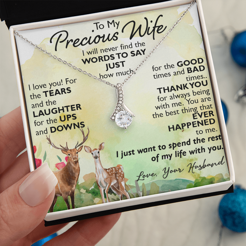 To My Precious Wife Alluring Necklace Upcoming Birthday Gift for Bride, Soulmate (134204584692)