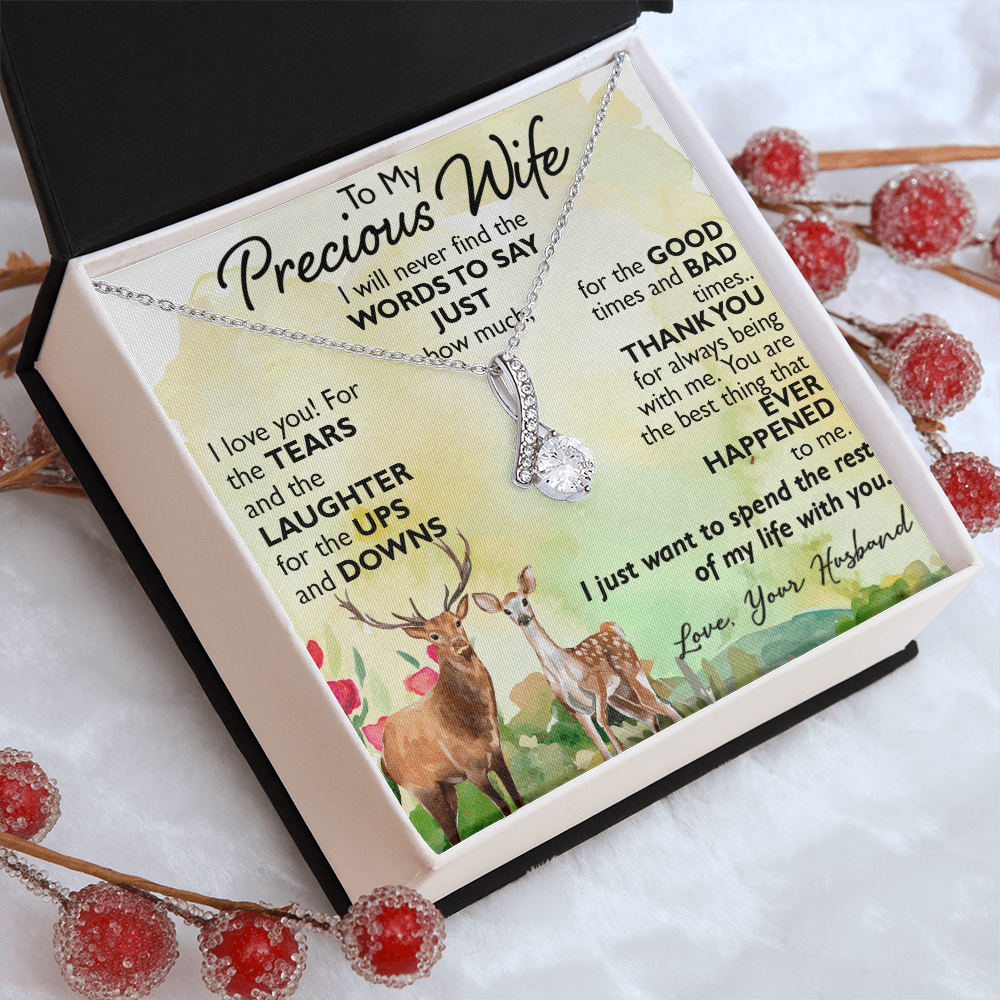 To My Precious Wife Alluring Necklace Upcoming Birthday Gift for Bride, Soulmate (134204584692)