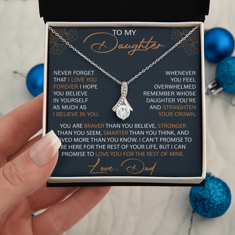 Dad To Daughter Alluring Necklace Heartfelt Birthday Gift For Adult Daughter Graduation Jewelry Wedding Keepsake Present