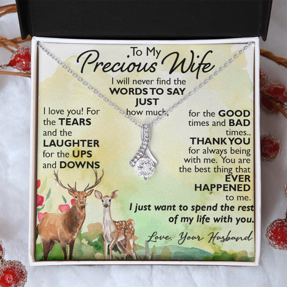 To My Precious Wife Alluring Necklace Upcoming Birthday Gift for Bride, Soulmate (134204584692)