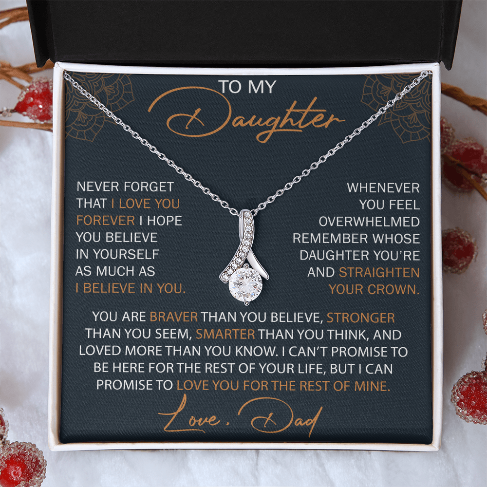 Dad To Daughter Alluring Necklace Heartfelt Birthday Gift For Adult Daughter Graduation Jewelry Wedding Keepsake Present