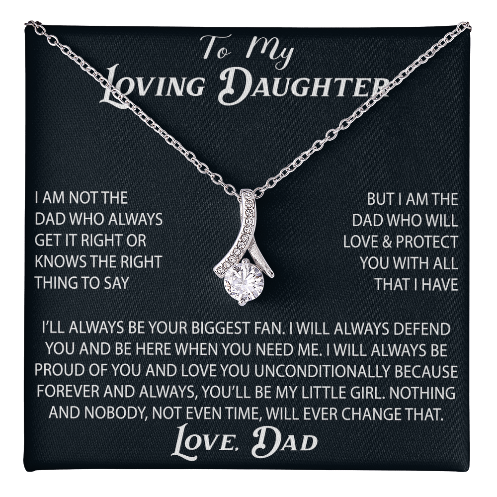 To My Loving Daughter Alluring Necklace Gift from Dad Father Papa Daddy - Unique Present for Birthday Christmas Back to School