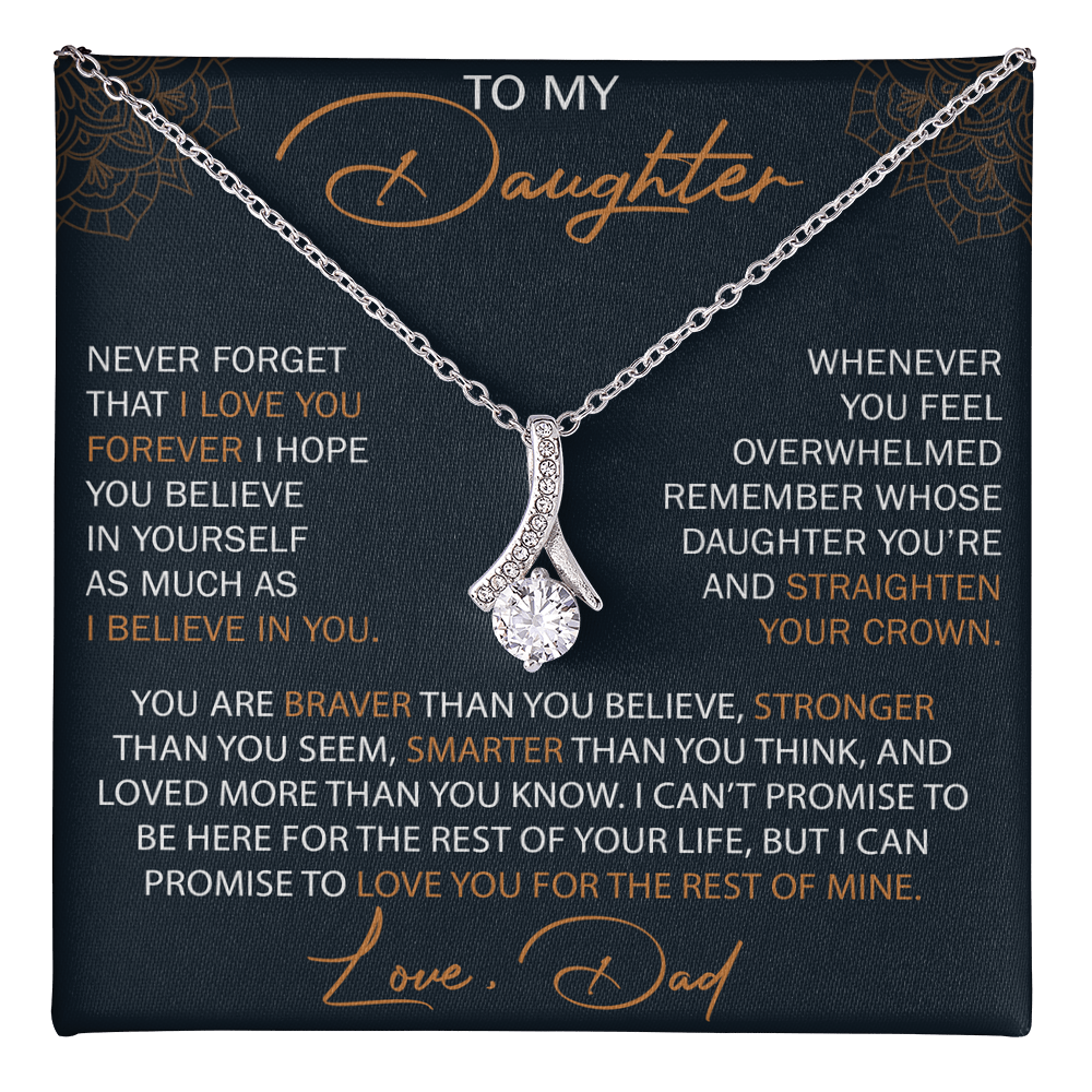 Dad To Daughter Alluring Necklace Heartfelt Birthday Gift For Adult Daughter Graduation Jewelry Wedding Keepsake Present