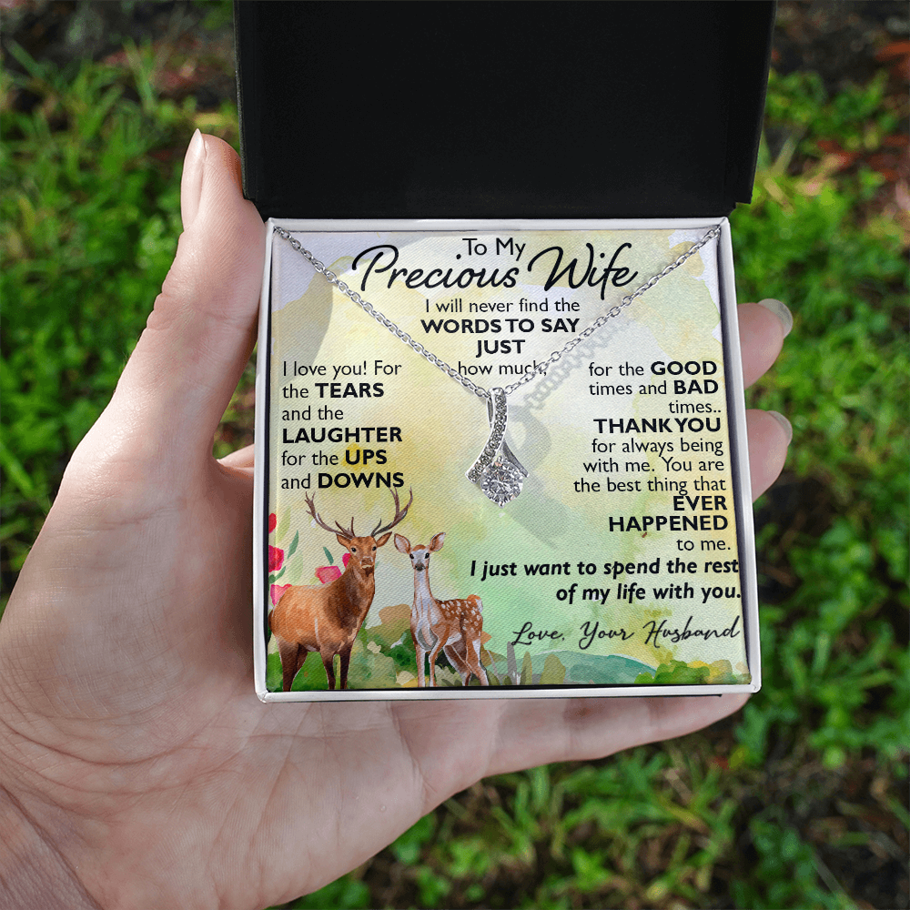 To My Precious Wife Alluring Necklace Upcoming Birthday Gift for Bride, Soulmate (134204584692)