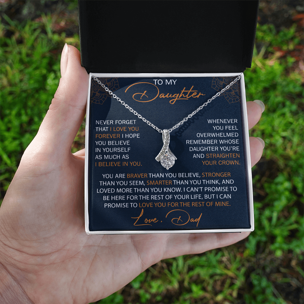 Dad To Daughter Alluring Necklace Heartfelt Birthday Gift For Adult Daughter Graduation Jewelry Wedding Keepsake Present