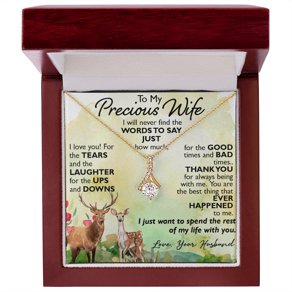 To My Precious Wife Alluring Necklace Upcoming Birthday Gift for Bride, Soulmate (134204584692)