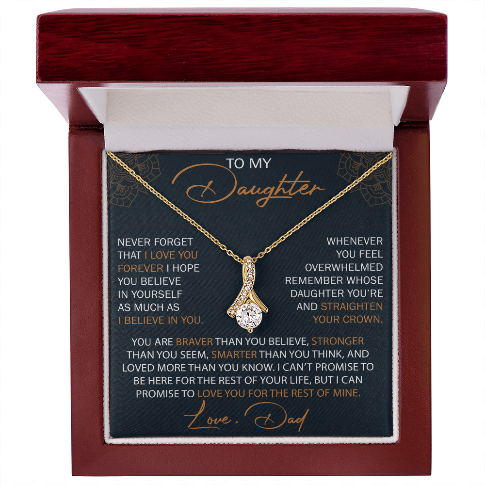 Dad To Daughter Alluring Necklace Heartfelt Birthday Gift For Adult Daughter Graduation Jewelry Wedding Keepsake Present
