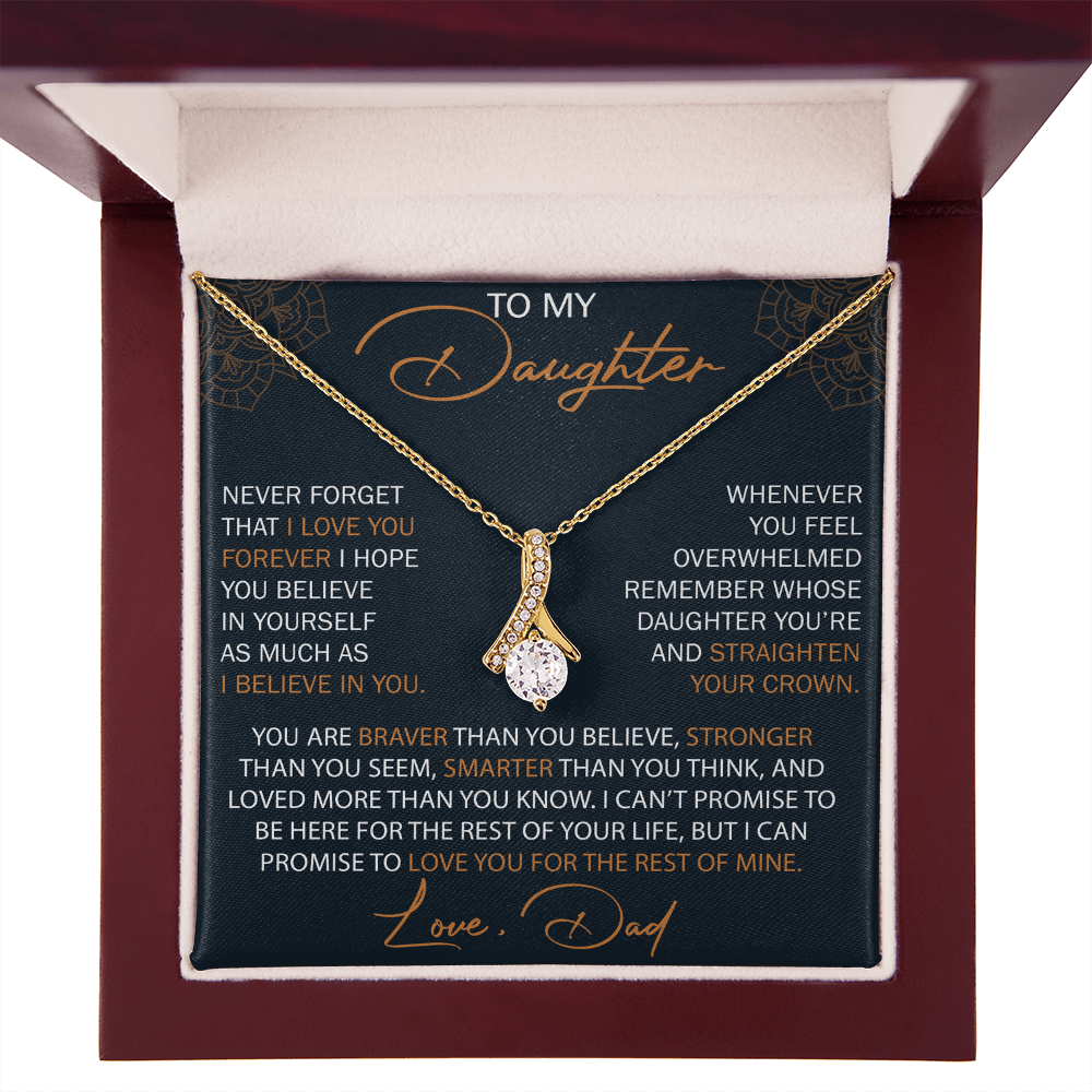 Dad To Daughter Alluring Necklace Heartfelt Birthday Gift For Adult Daughter Graduation Jewelry Wedding Keepsake Present