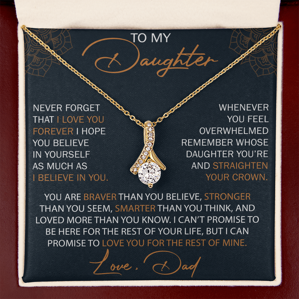Dad To Daughter Alluring Necklace Heartfelt Birthday Gift For Adult Daughter Graduation Jewelry Wedding Keepsake Present