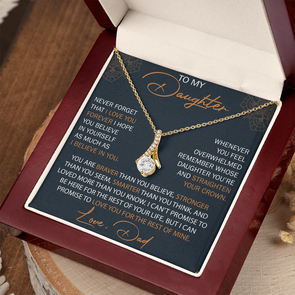 Dad To Daughter Alluring Necklace Heartfelt Birthday Gift For Adult Daughter Graduation Jewelry Wedding Keepsake Present