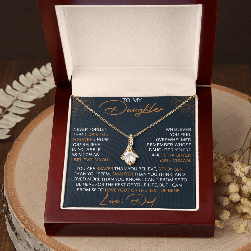 Dad To Daughter Alluring Necklace Heartfelt Birthday Gift For Adult Daughter Graduation Jewelry Wedding Keepsake Present