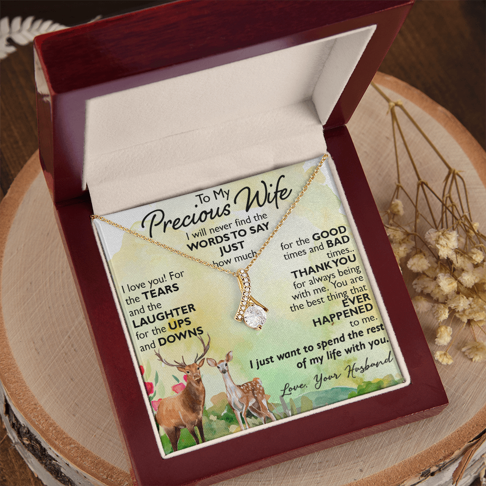 To My Precious Wife Alluring Necklace Upcoming Birthday Gift for Bride, Soulmate (134204584692)