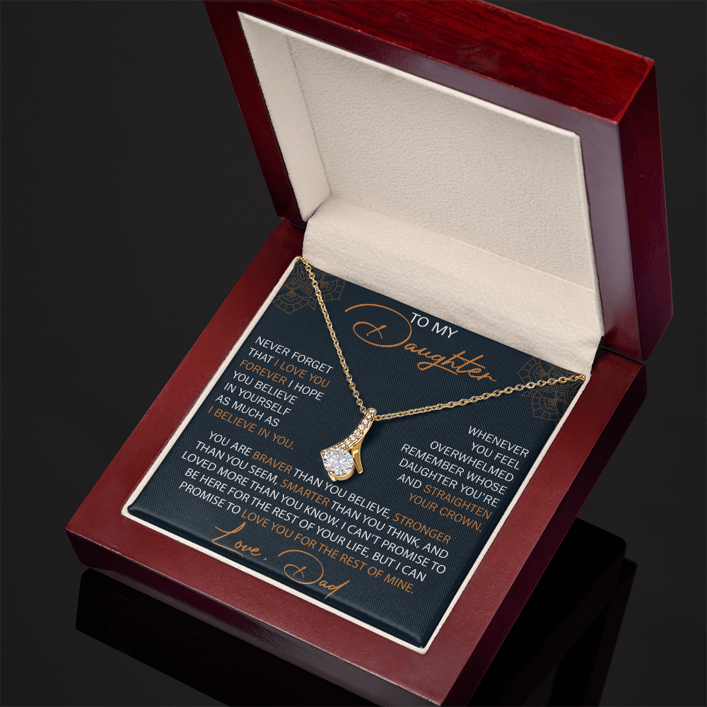 Dad To Daughter Alluring Necklace Heartfelt Birthday Gift For Adult Daughter Graduation Jewelry Wedding Keepsake Present
