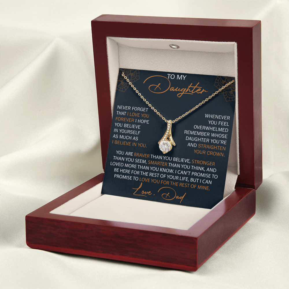Dad To Daughter Alluring Necklace Heartfelt Birthday Gift For Adult Daughter Graduation Jewelry Wedding Keepsake Present