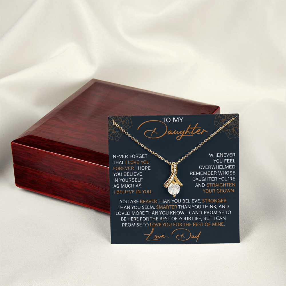 Dad To Daughter Alluring Necklace Heartfelt Birthday Gift For Adult Daughter Graduation Jewelry Wedding Keepsake Present