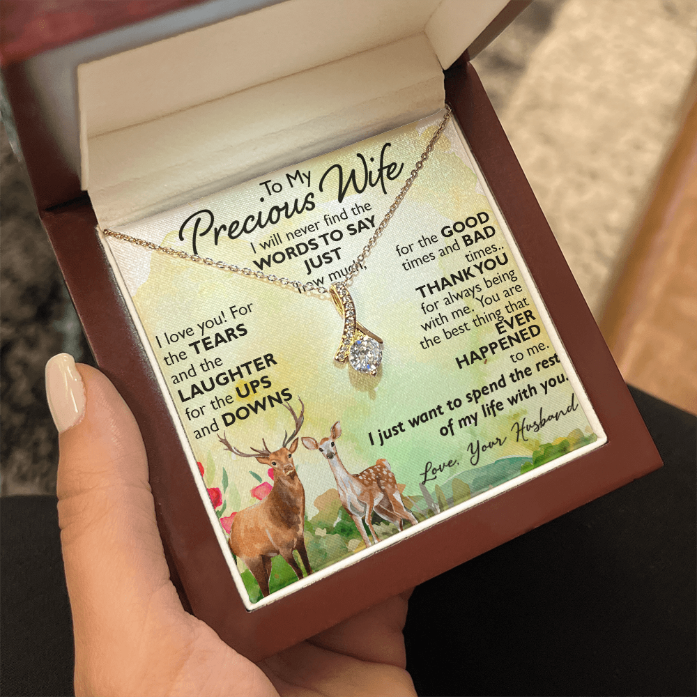 To My Precious Wife Alluring Necklace Upcoming Birthday Gift for Bride, Soulmate (134204584692)