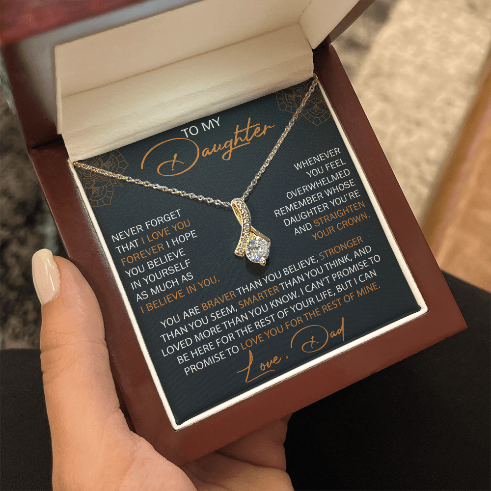 Dad To Daughter Alluring Necklace Heartfelt Birthday Gift For Adult Daughter Graduation Jewelry Wedding Keepsake Present