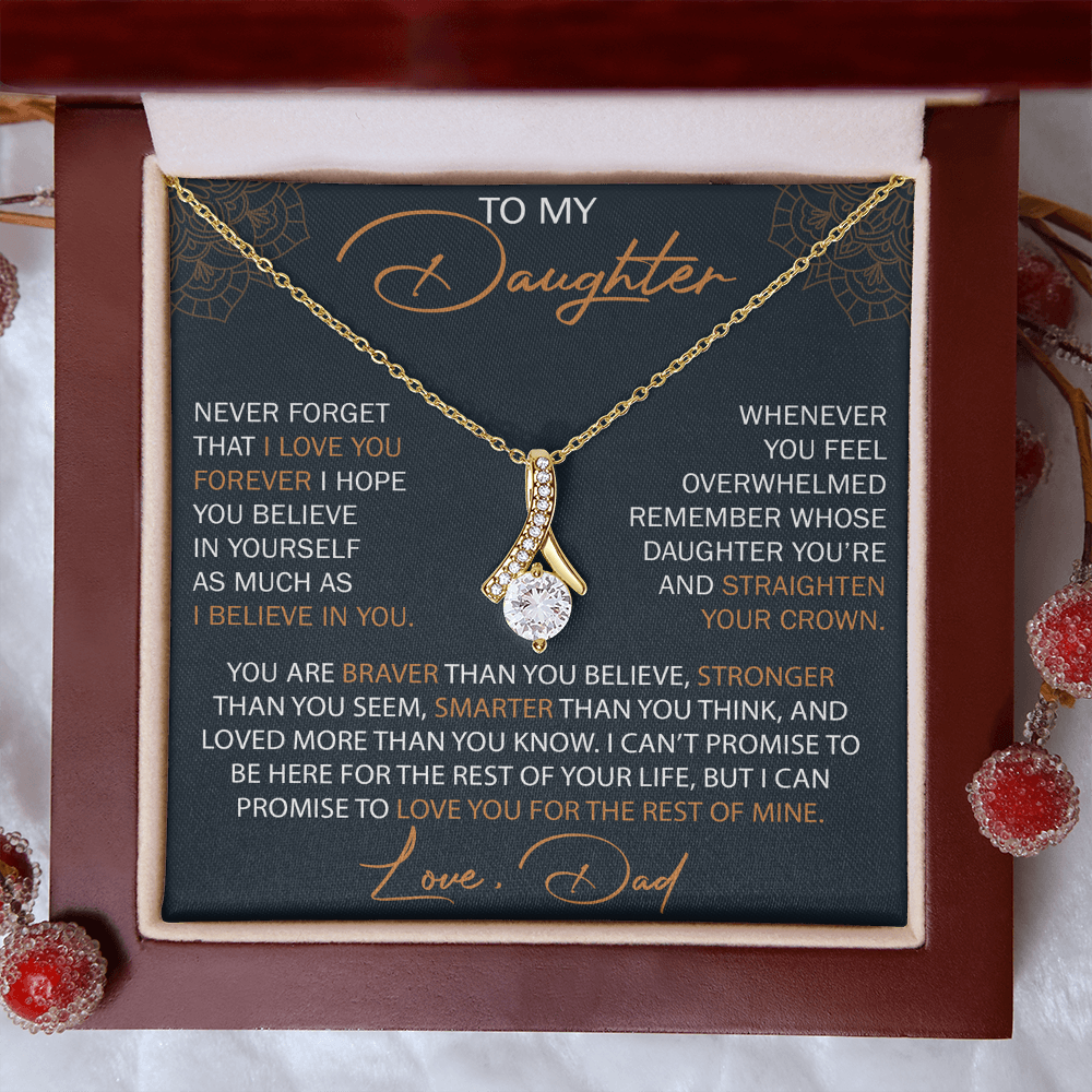 Dad To Daughter Alluring Necklace Heartfelt Birthday Gift For Adult Daughter Graduation Jewelry Wedding Keepsake Present