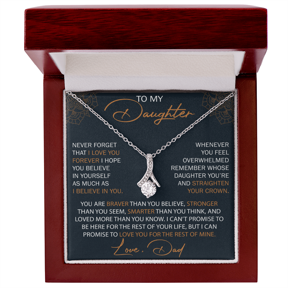 Dad To Daughter Alluring Necklace Heartfelt Birthday Gift For Adult Daughter Graduation Jewelry Wedding Keepsake Present