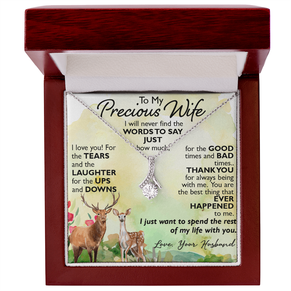 To My Precious Wife Alluring Necklace Upcoming Birthday Gift for Bride, Soulmate (134204584692)