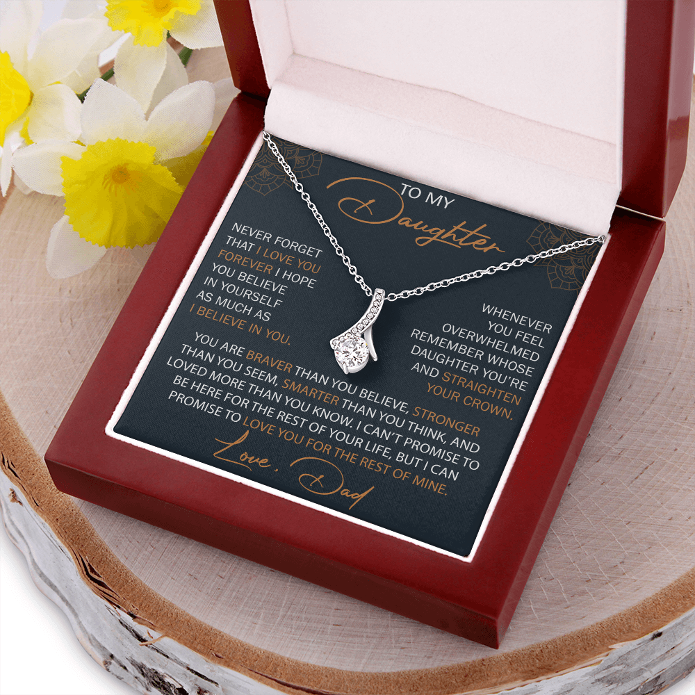 Dad To Daughter Alluring Necklace Heartfelt Birthday Gift For Adult Daughter Graduation Jewelry Wedding Keepsake Present