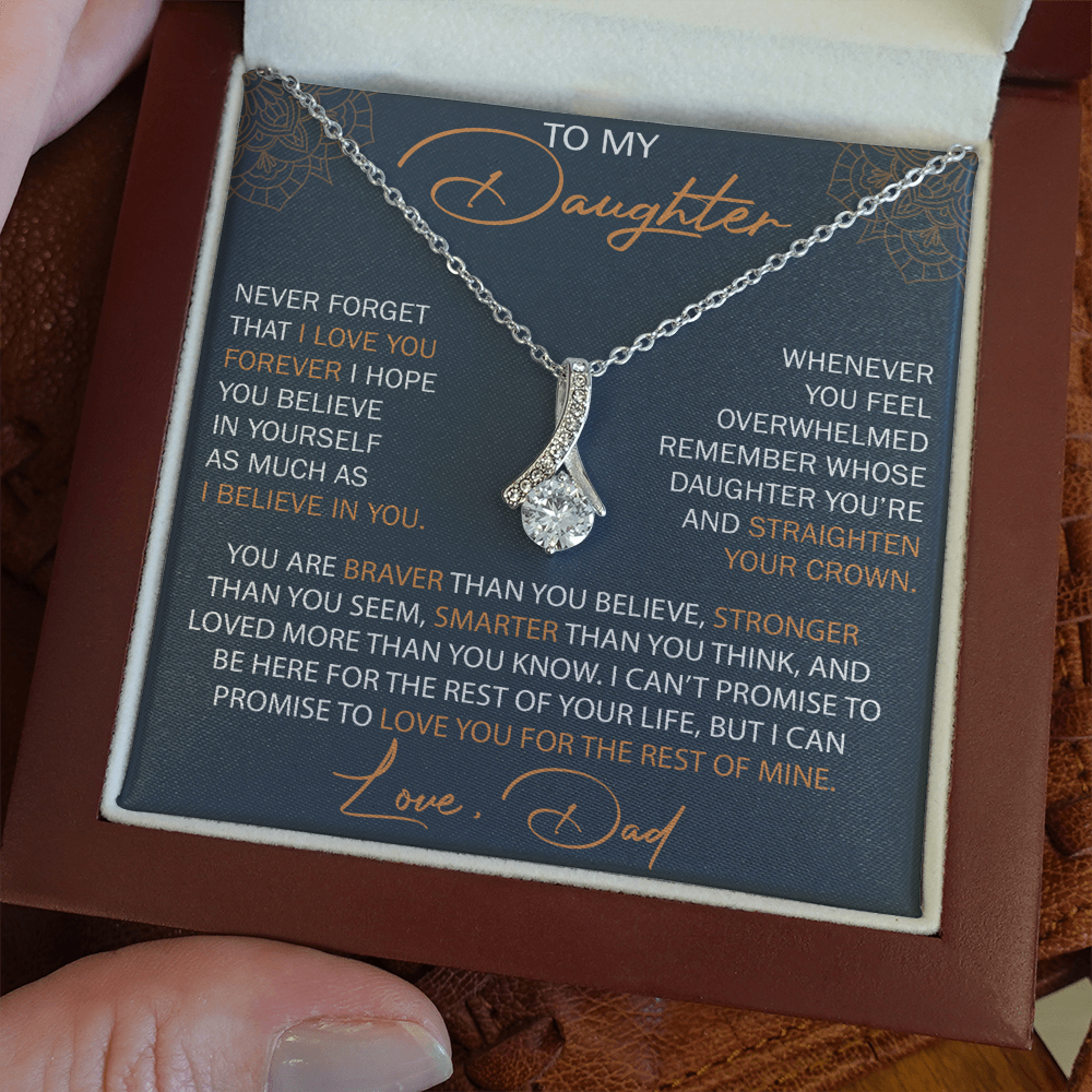 Dad To Daughter Alluring Necklace Heartfelt Birthday Gift For Adult Daughter Graduation Jewelry Wedding Keepsake Present