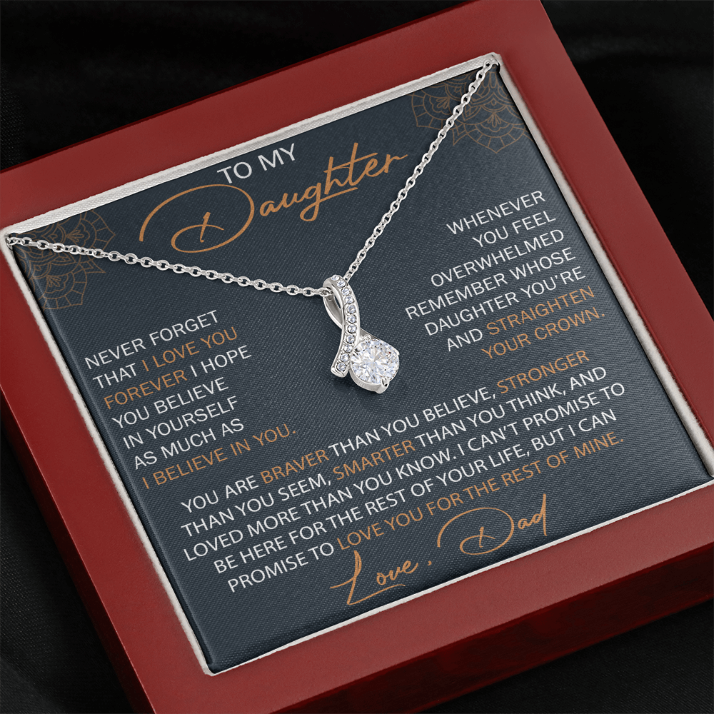 Dad To Daughter Alluring Necklace Heartfelt Birthday Gift For Adult Daughter Graduation Jewelry Wedding Keepsake Present