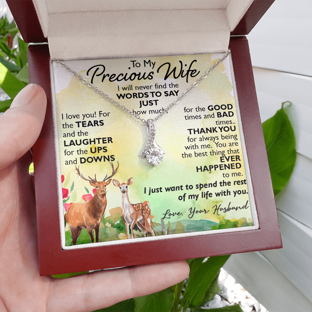 To My Precious Wife Alluring Necklace Upcoming Birthday Gift for Bride, Soulmate (134204584692)