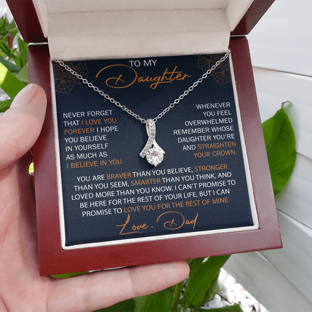 Dad To Daughter Alluring Necklace Heartfelt Birthday Gift For Adult Daughter Graduation Jewelry Wedding Keepsake Present